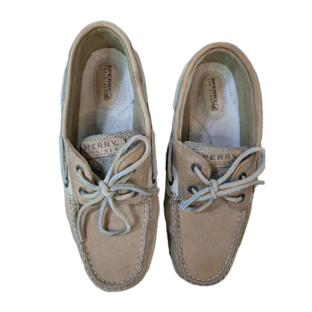 Sperry Top Slider Boat womens tan beige shoes brown sz 8 M New - Picture 2 of 7